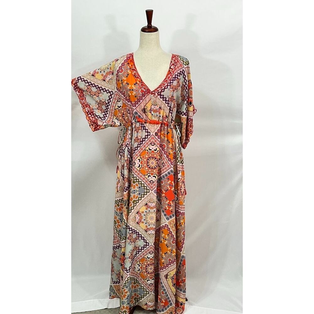 Johnny Was Multicolor Geometric Patchwork Maxi Dr… - image 8